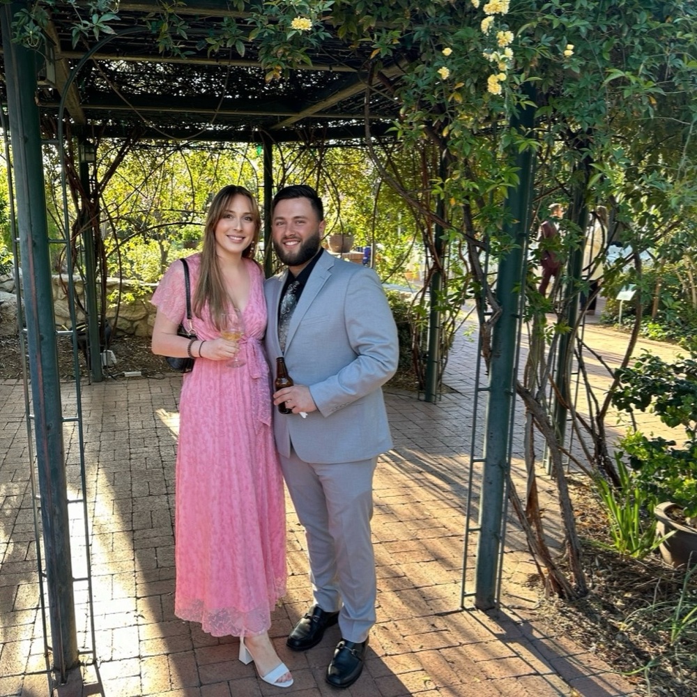 Flowing Lace Pink Maxi Dress with Slit